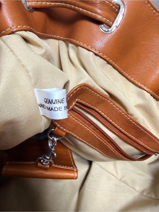 Vintage 08 Collection Leather Canvas Drawstring Field Backpack Duffel Bag main image 5